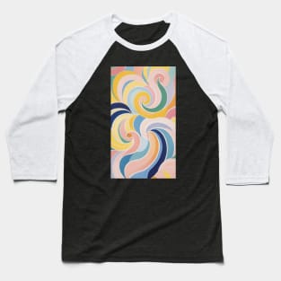 Hilma's Colorful Reverie: Abstract Whimsy Baseball T-Shirt